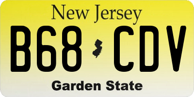 NJ license plate B68CDV