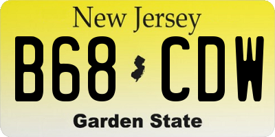 NJ license plate B68CDW