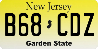 NJ license plate B68CDZ