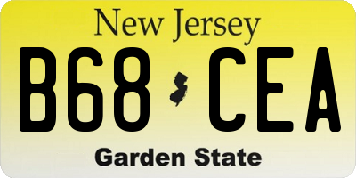 NJ license plate B68CEA
