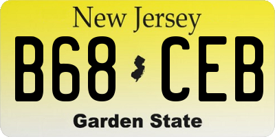 NJ license plate B68CEB