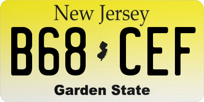 NJ license plate B68CEF