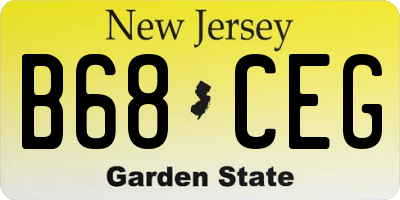 NJ license plate B68CEG