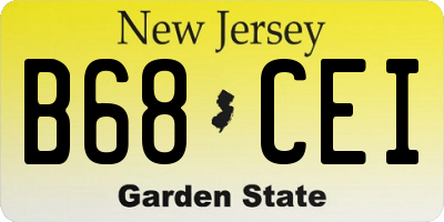 NJ license plate B68CEI