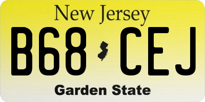 NJ license plate B68CEJ