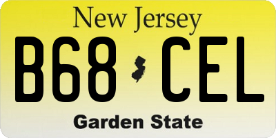 NJ license plate B68CEL