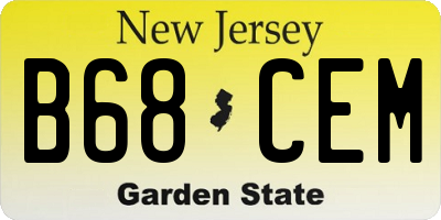 NJ license plate B68CEM