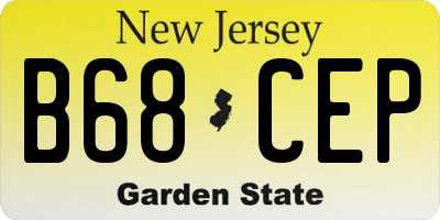 NJ license plate B68CEP