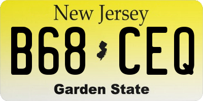 NJ license plate B68CEQ