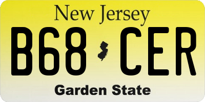 NJ license plate B68CER