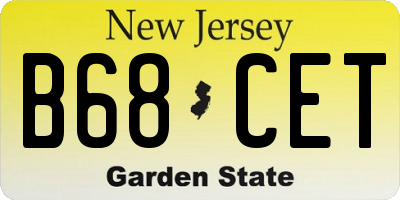 NJ license plate B68CET