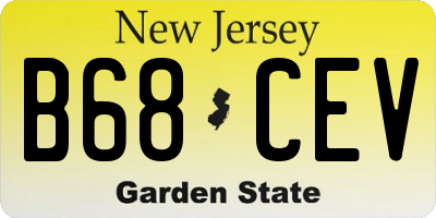 NJ license plate B68CEV