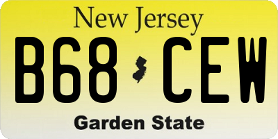 NJ license plate B68CEW