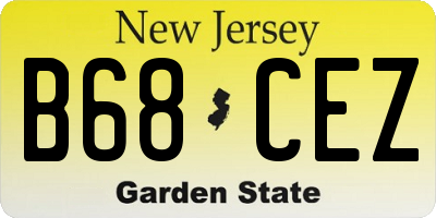 NJ license plate B68CEZ