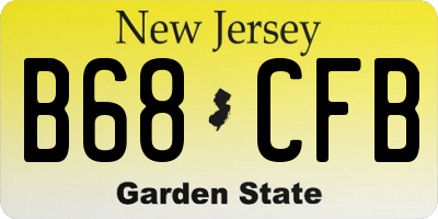 NJ license plate B68CFB