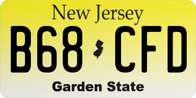 NJ license plate B68CFD