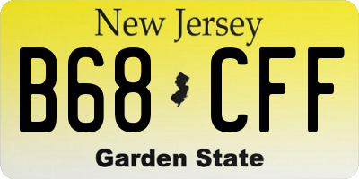 NJ license plate B68CFF
