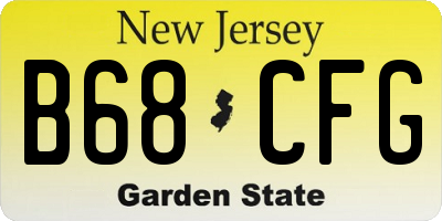 NJ license plate B68CFG
