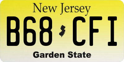 NJ license plate B68CFI