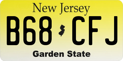 NJ license plate B68CFJ
