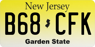 NJ license plate B68CFK