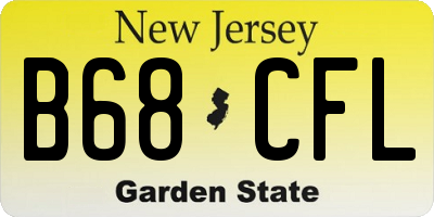 NJ license plate B68CFL