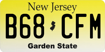 NJ license plate B68CFM