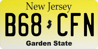 NJ license plate B68CFN