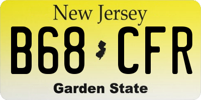 NJ license plate B68CFR