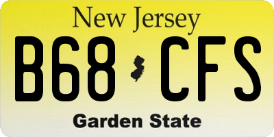 NJ license plate B68CFS