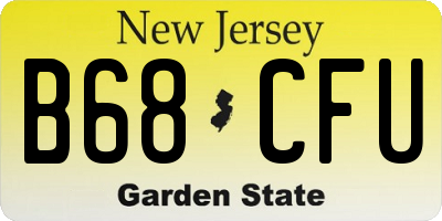 NJ license plate B68CFU