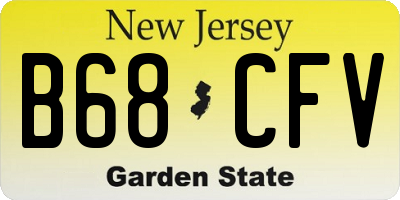 NJ license plate B68CFV