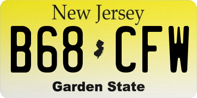 NJ license plate B68CFW