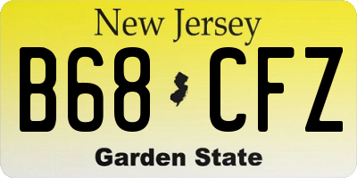 NJ license plate B68CFZ