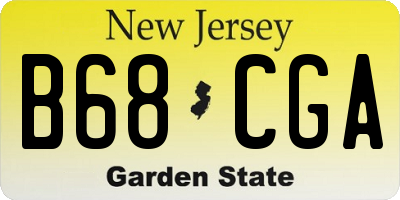 NJ license plate B68CGA