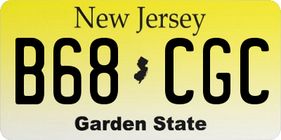 NJ license plate B68CGC