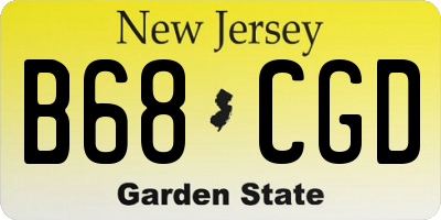 NJ license plate B68CGD