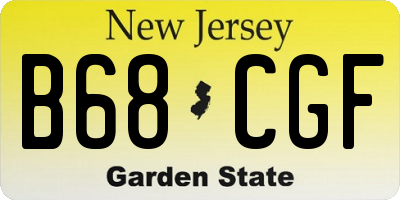 NJ license plate B68CGF