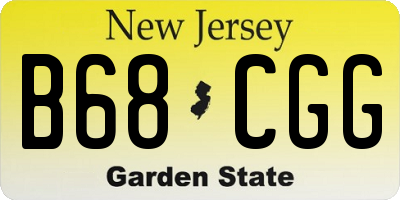 NJ license plate B68CGG