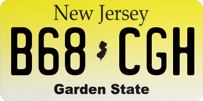 NJ license plate B68CGH