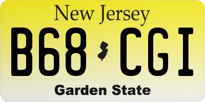 NJ license plate B68CGI