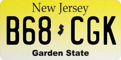 NJ license plate B68CGK
