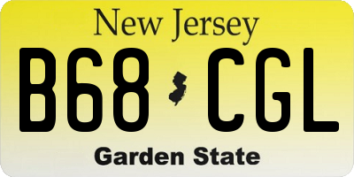NJ license plate B68CGL