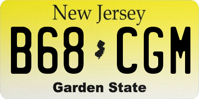 NJ license plate B68CGM