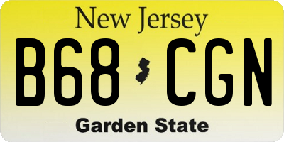 NJ license plate B68CGN
