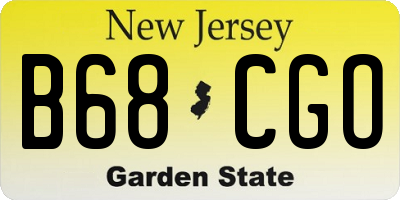 NJ license plate B68CGO
