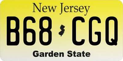 NJ license plate B68CGQ