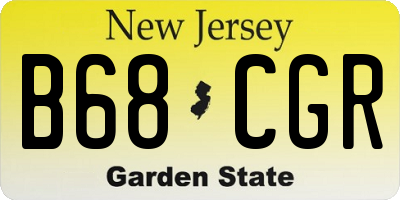 NJ license plate B68CGR