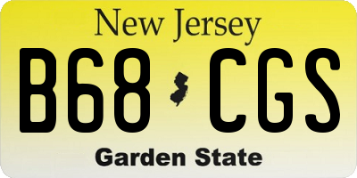 NJ license plate B68CGS