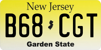 NJ license plate B68CGT